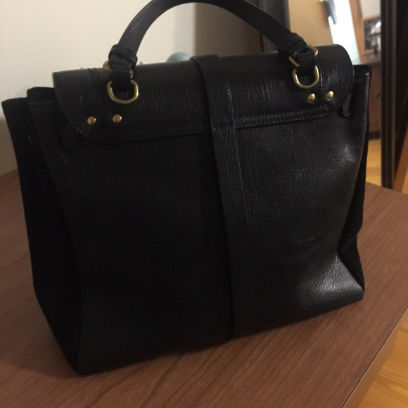 JEROME DREYFUSS Edouard Lambskin & Suede Black Bag - Picture 3 of 8